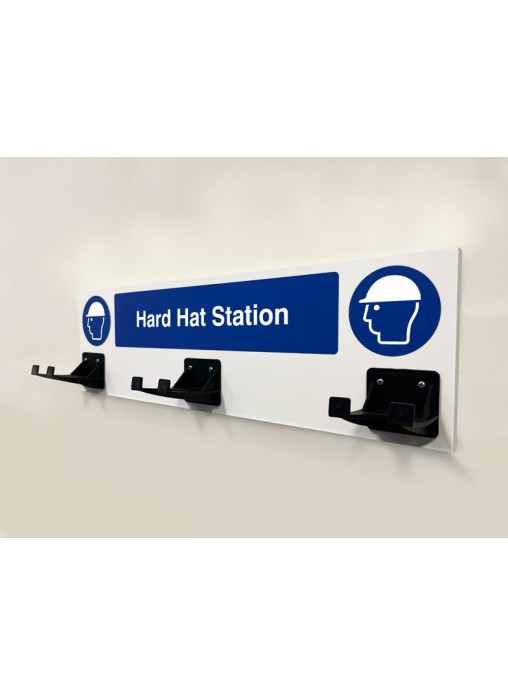 Hard Hat PPE Station 3 Hooks