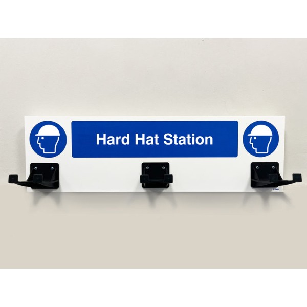 Hard Hat PPE Station 3 Hooks