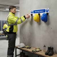 PPE Station - Hard Hat - 3 Hooks