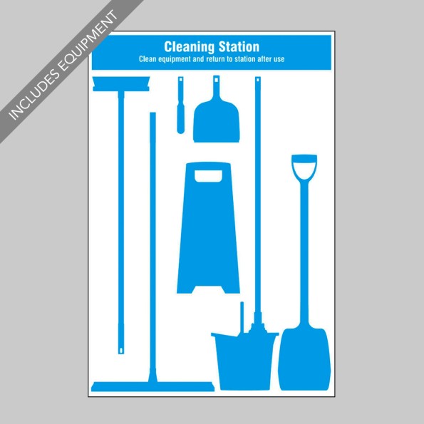 Cleaning Station Shadow Board (8 piece)