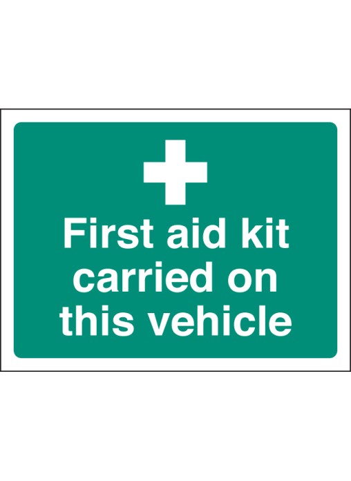 First Aid Kit Carried On this Vehicle Window Sticker
