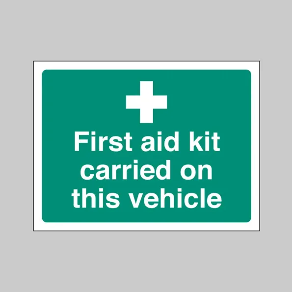 First Aid Kit Carried On this Vehicle - Window Sticker