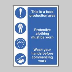 Food Production Area / Protective Clothing / Wash Hands