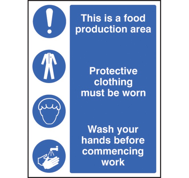 Food Production Area / Protective Clothing / Wash Hands