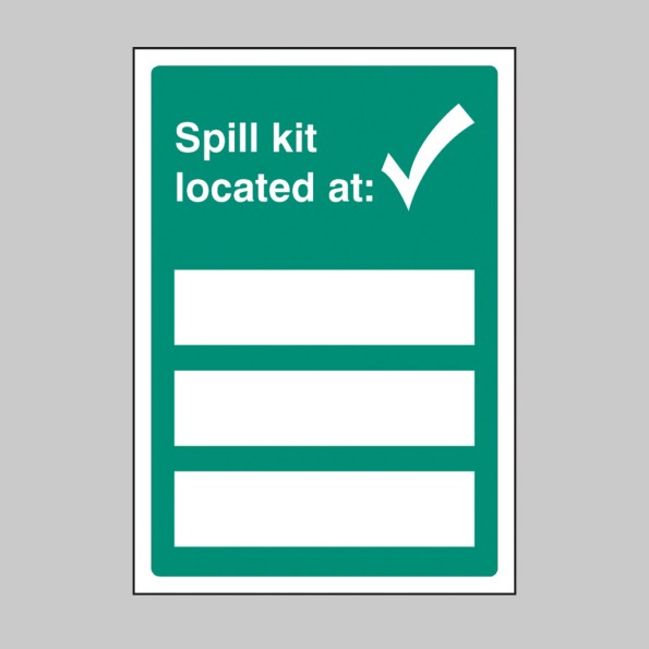 Spill Kit Located At (Space for 3 Locations) Adapt-a-Sign