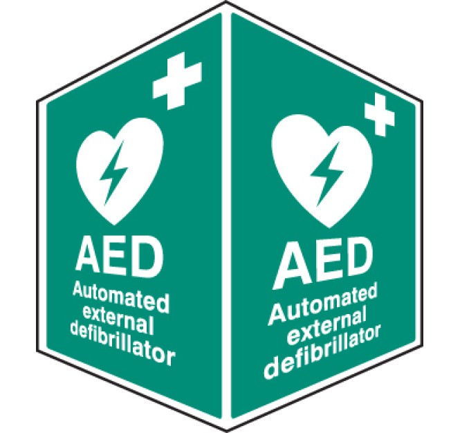 AED Emergency Defibrillator - Projecting Sign
