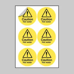 Caution - Hot Water Labels