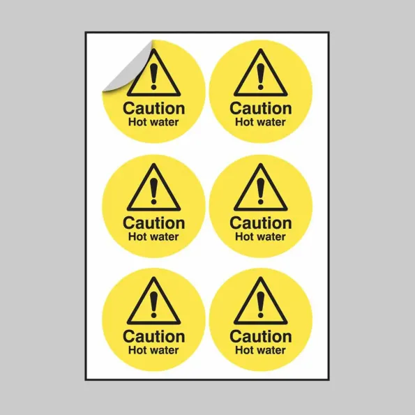Caution - Hot Water Labels
