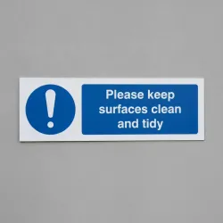 Please Keep Surfaces Clean and Tidy