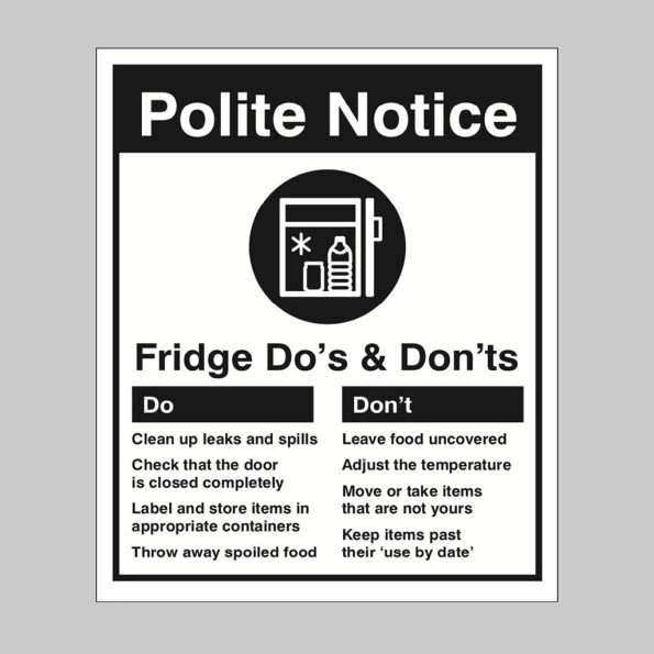 Polite Notice - Refrigerator - Do's  & Don'ts