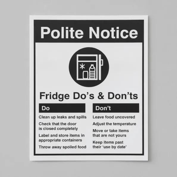 Polite Notice - Refrigerator - Do's  & Don'ts