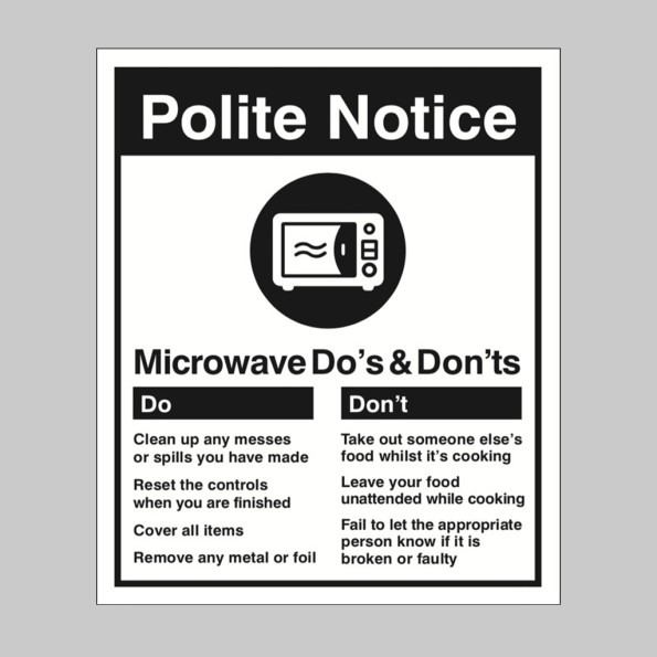 Polite Notice - Microwave - Do's  & Donôts