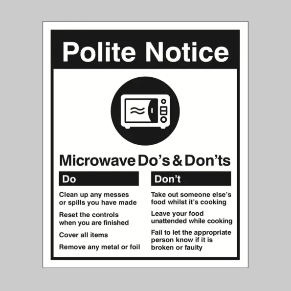 Polite Notice - Microwave - Do's  & Donôts