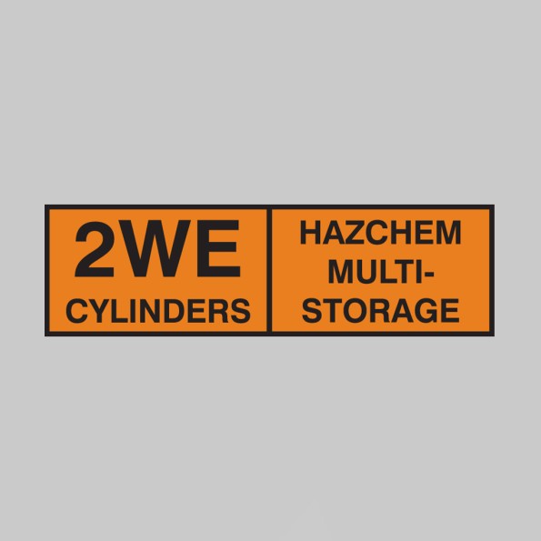 2WE Multi Cylinder Storage Placard Self Adhesive Retro-Reflective