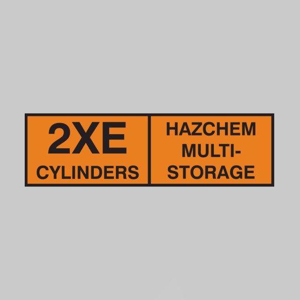 2XE Multi Cylinder Storage Placard Aluminium - Retro-Reflective