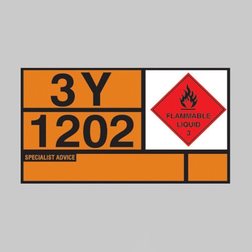 Hazchem Placard - Diesel / Gas Oil - Self Adhesive Vinyl
