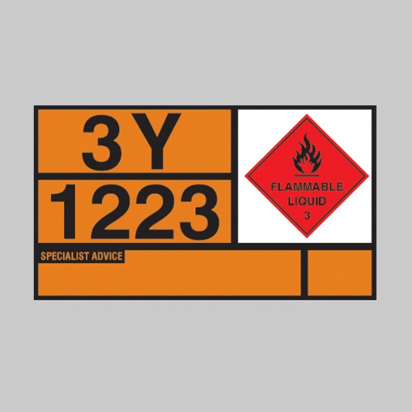 Kerosene Hazchem Placard - Self Adhesive Vinyl