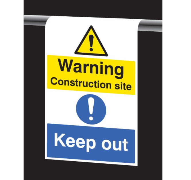 Warning - Construction Site - Keep Out - Roll Top Sign