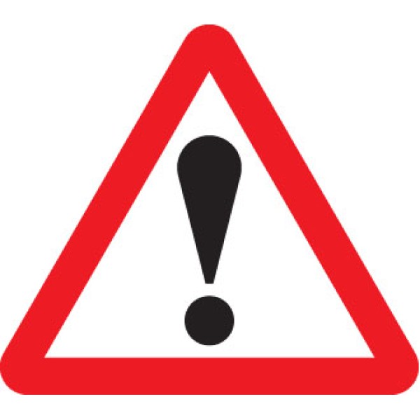 ! - Road Traffic - Exclamation Symbol - Warning with Text Variant Options