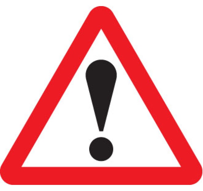 ! - Road Traffic - Exclamation Symbol - Warning with Text Variant Options