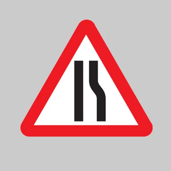 Fold Up Sign - Road Narrows Right