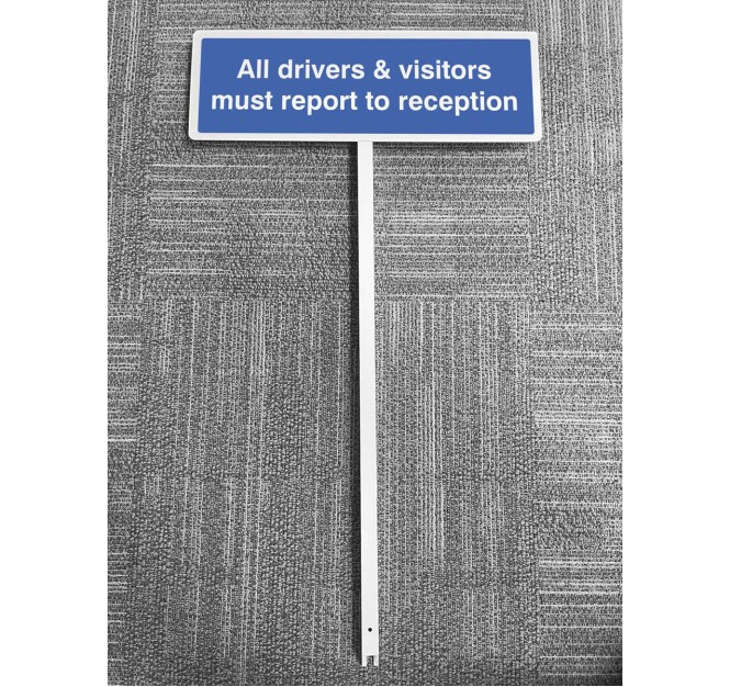 All Drivers & Visitors Must Report to Reception - Verge Sign