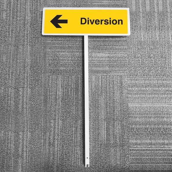 Diversion - Arrow Left - Verge Sign