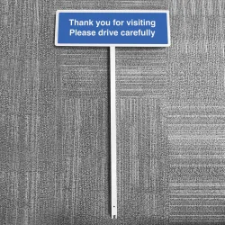 Thank you for Visiting - Please Drive Carefully - Verge Sign
