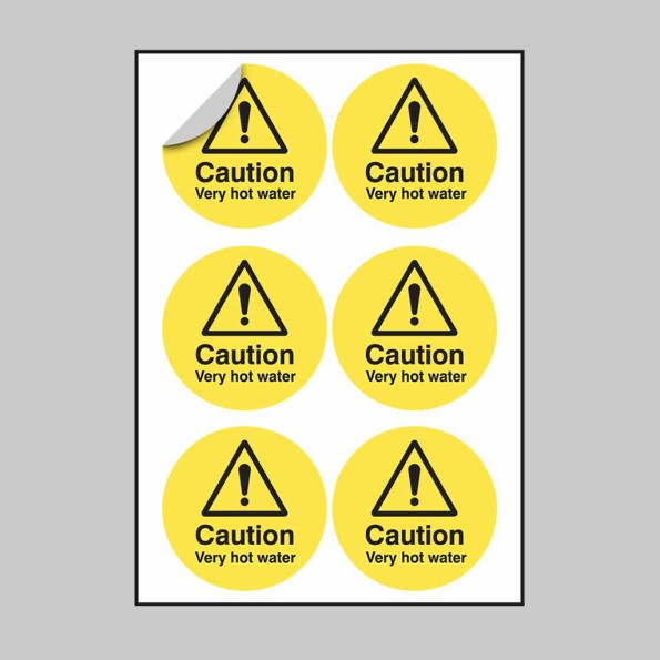 Caution - Very Hot Water Labels