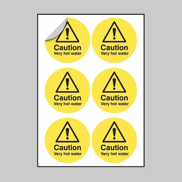 Caution - Very Hot Water Labels