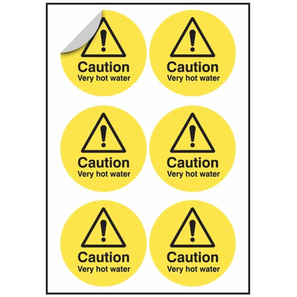 Caution - Very Hot Water Labels