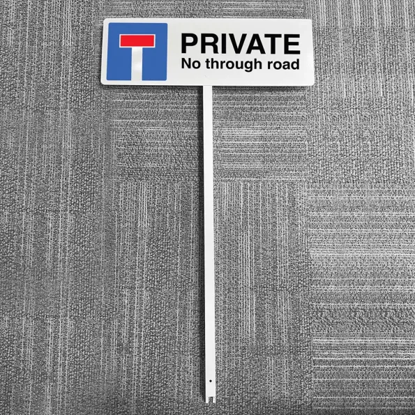 Private No Through Road - Verge Sign Private No Through Road - Verge Sign