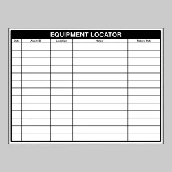 Equipment Locator - Dry Wipe Board