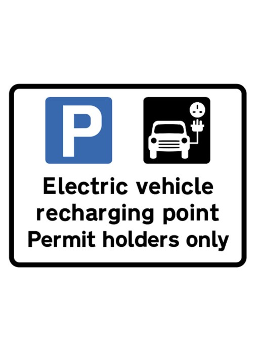 Electric Vehicle Recharging Point Permit Holders Only Class RA1