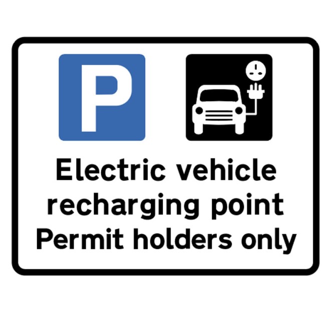 Electric Vehicle Recharging Point - Permit Holders Only - Class R2 - Permanent