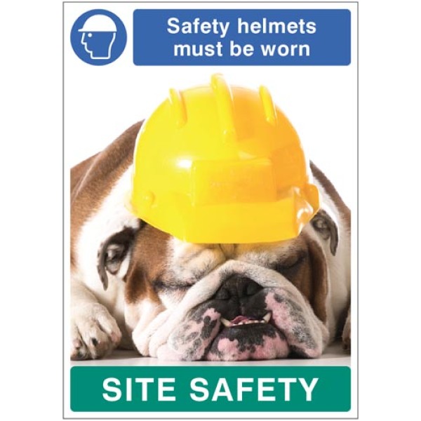Safety Helmets must be Worn - Dog - Poster