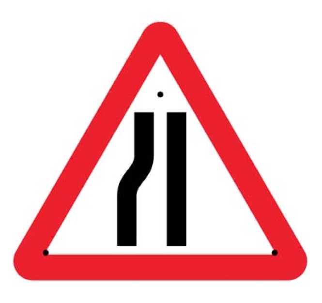 Re-Flex Sign - Road Narrowing Left