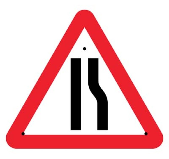 Re-Flex Sign - Road Narrowing Right
