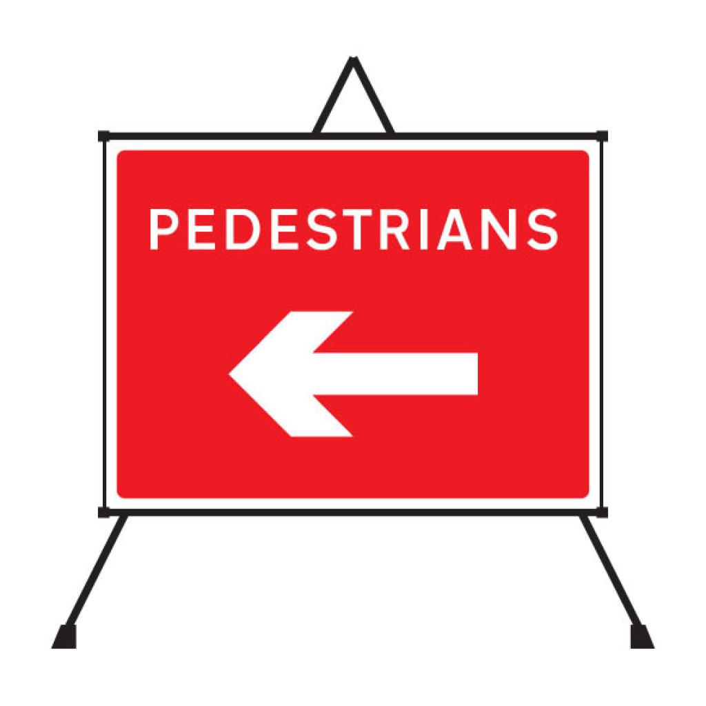 Fold Up Sign Pedestrians Arrow Left / Right