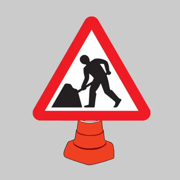 Road Works - Cone Sign