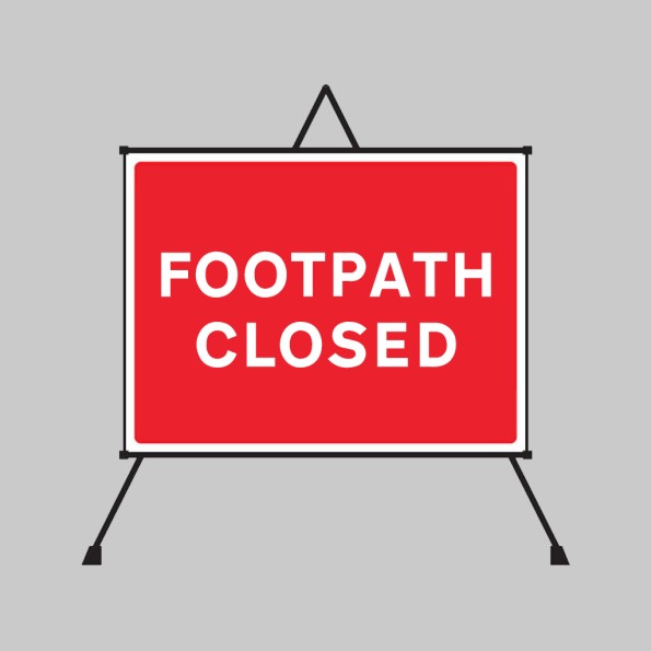 Footpath Closed Reflective Fold Up Sign