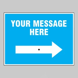 Your Message Here - Reflex Sign with Reversible Arrow
