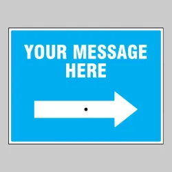 Your Message Here - Reflex Sign with Reversible Arrow