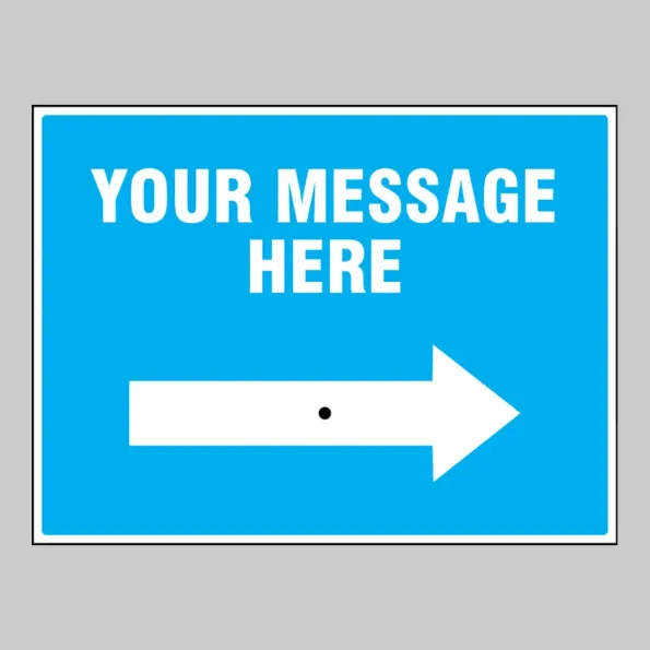 Your Message Here - Reflex Sign with Reversible Arrow