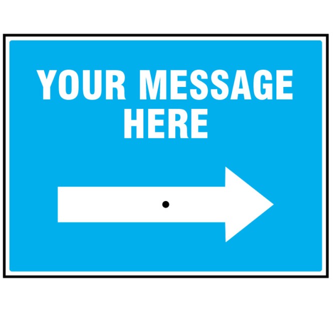 Your Message Here - Reflex Sign with Reversible Arrow