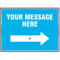 Your Message Here - Reflex Sign with Reversible Arrow