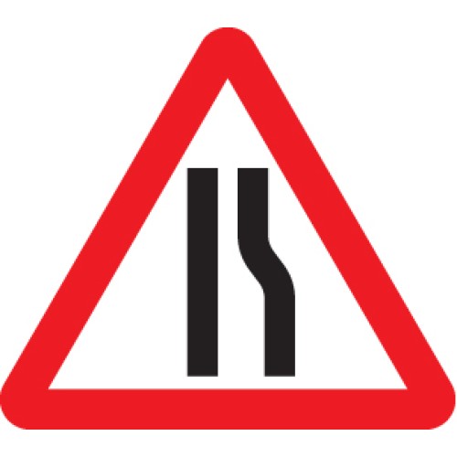 Road Narrows Right Side