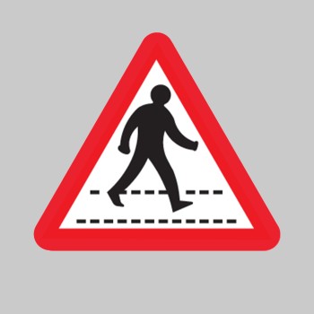 Pedestrians Crossing Ahead - Class R2 - Permanent Pedestrians Crossing Ahead - Class R2 - Permanent