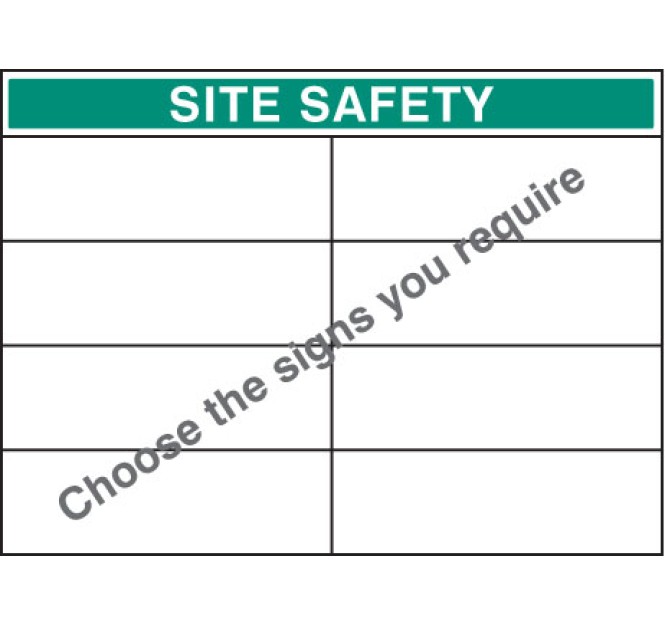 Custom Site Safety Board - Select 8 Messages