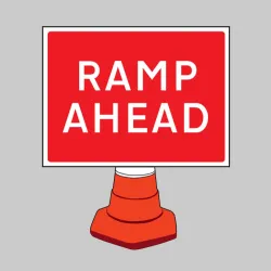 Ramp Ahead - Cone Sign